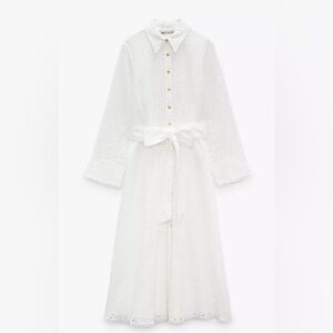 Zara White Eyelet Maxi Dress